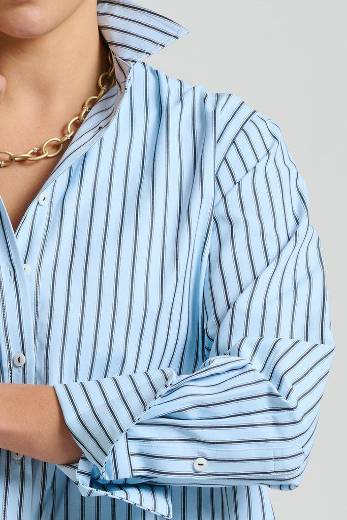 Shirty The Elodie Girlfriend Shirt - Blue Stripe