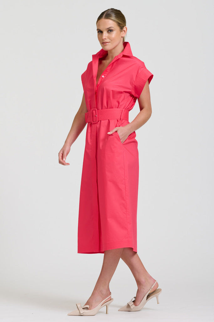 Shirty The Fifi Shirt Dress - Berry Crush