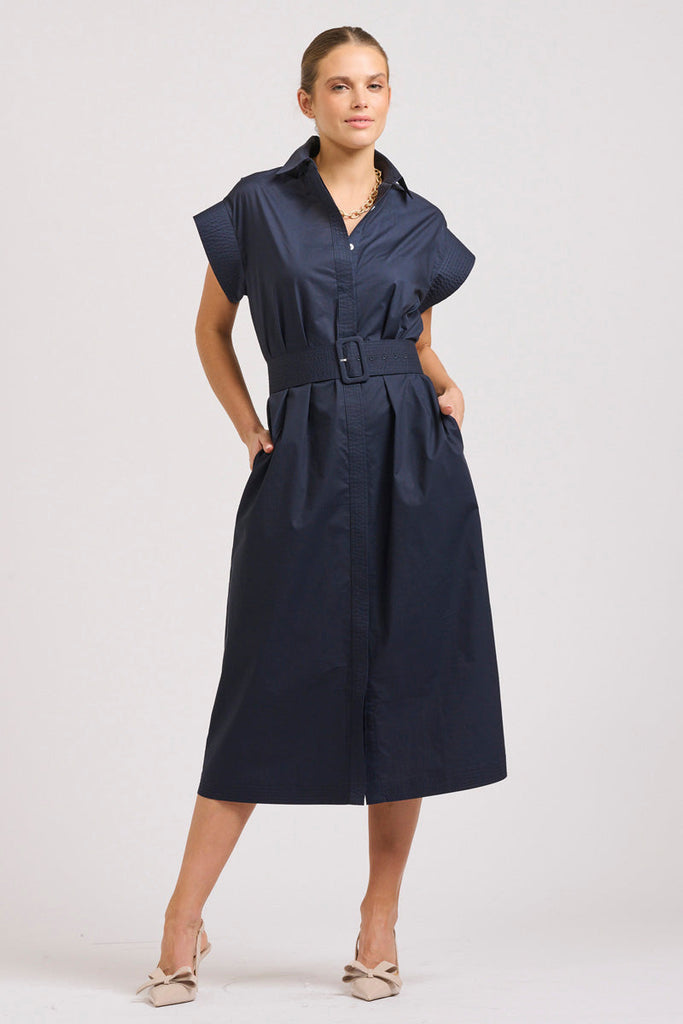 The Fifi Shirt Dress - French Navy
