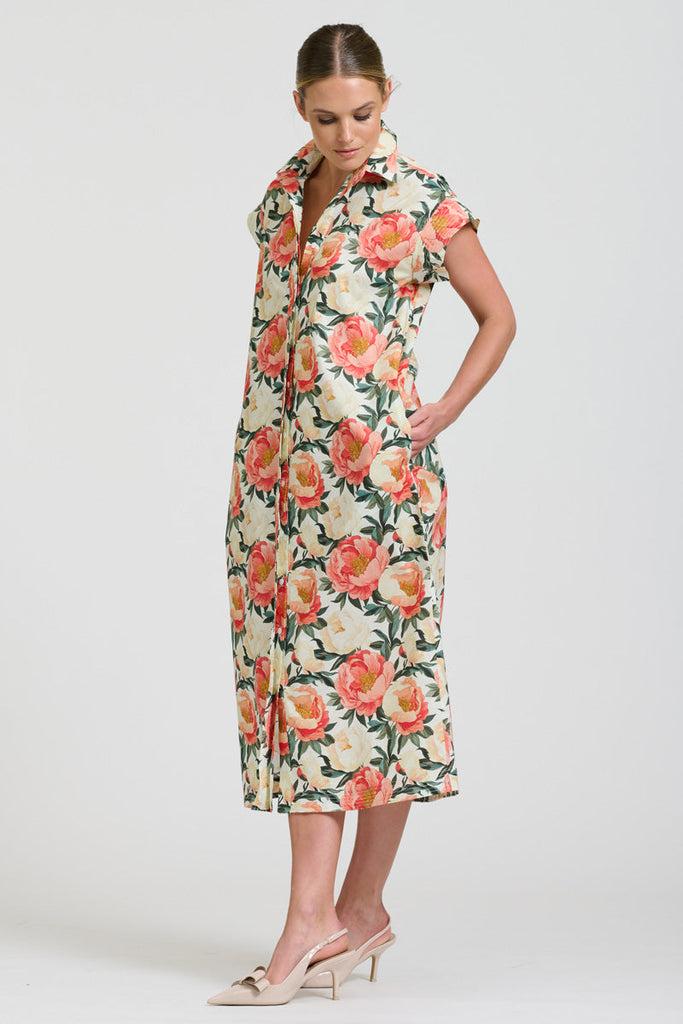 Shirty The Fifi Shirt Dress - Peony