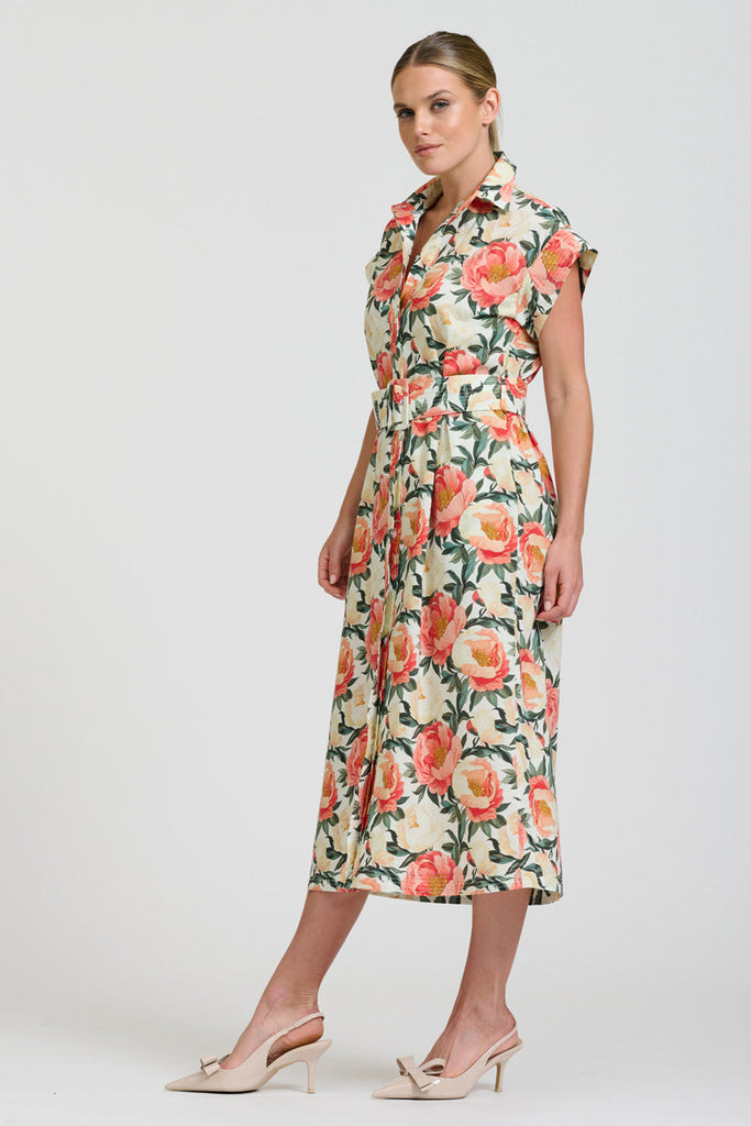 Shirty The Fifi Shirt Dress - Peony