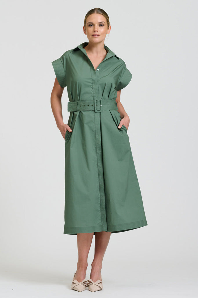 Shirty The Fifi Shirt Dress - Sage