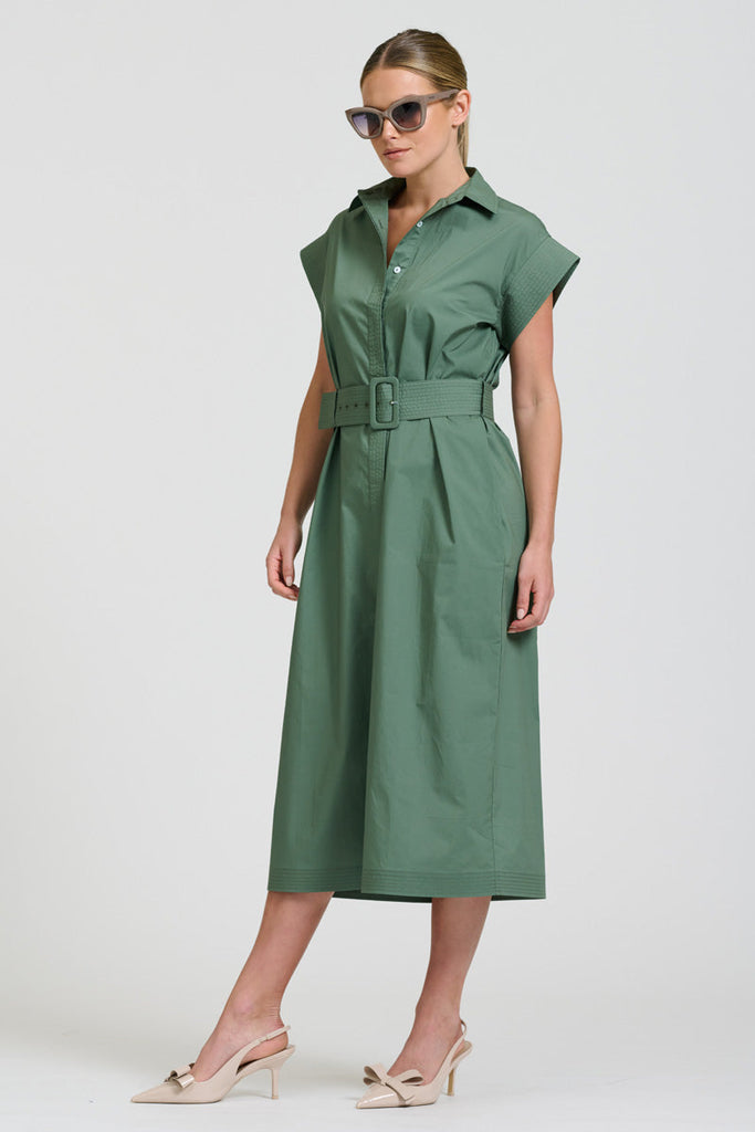 Shirty The Fifi Shirt Dress - Sage