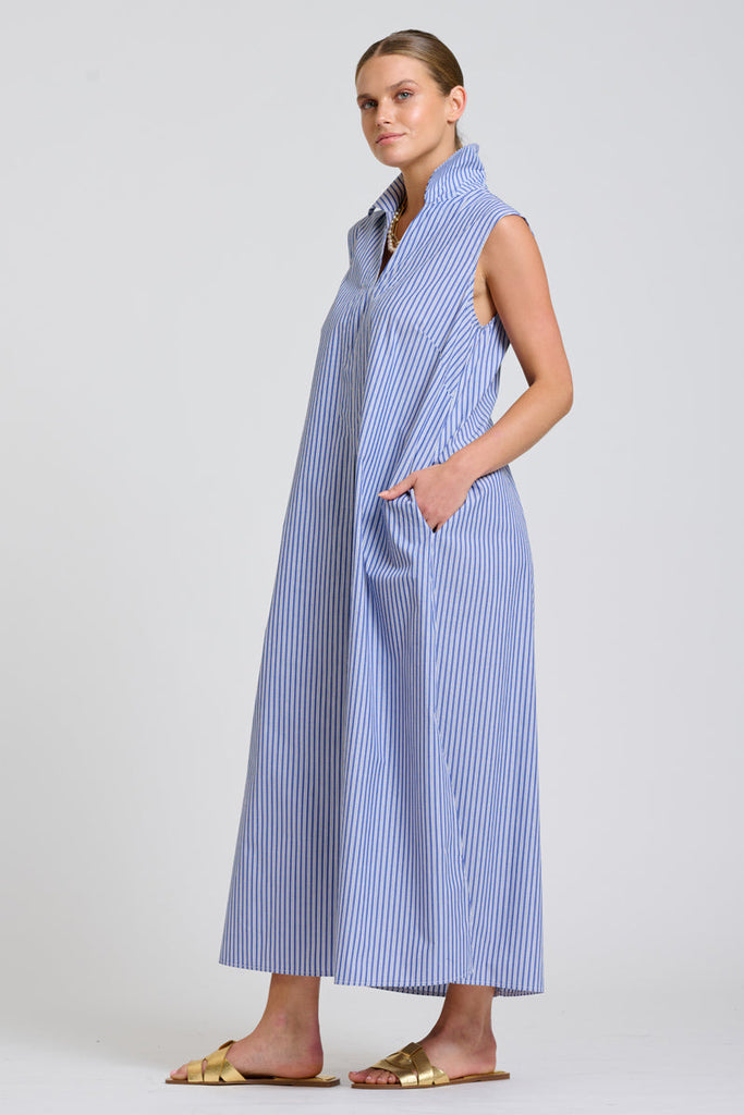 Shirty The Freya Shirt Dress - Navy Stripe