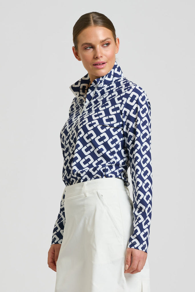 Shirty The Grange Long Sleeve Shirt - French Navy Chain