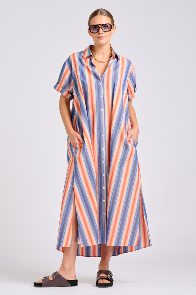 Shirty The Lucy Dress - Blue Sky Stripe