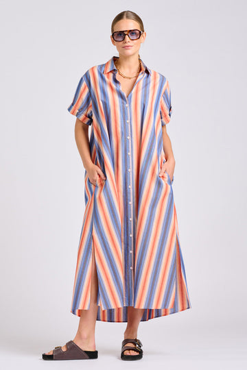 Shirty The Lucy Dress - Blue Sky Stripe