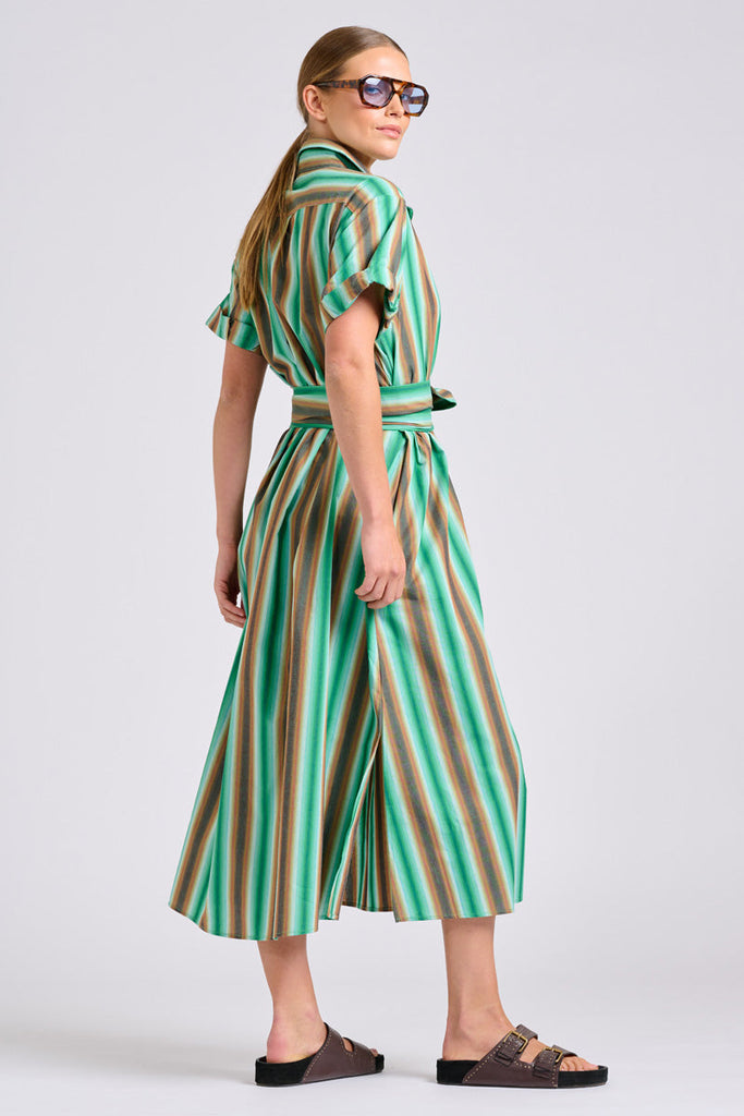 Shirty The Lucy Dress - Green Sky Stripe