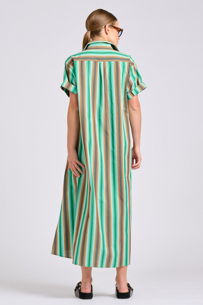 Shirty The Lucy Dress - Green Sky Stripe