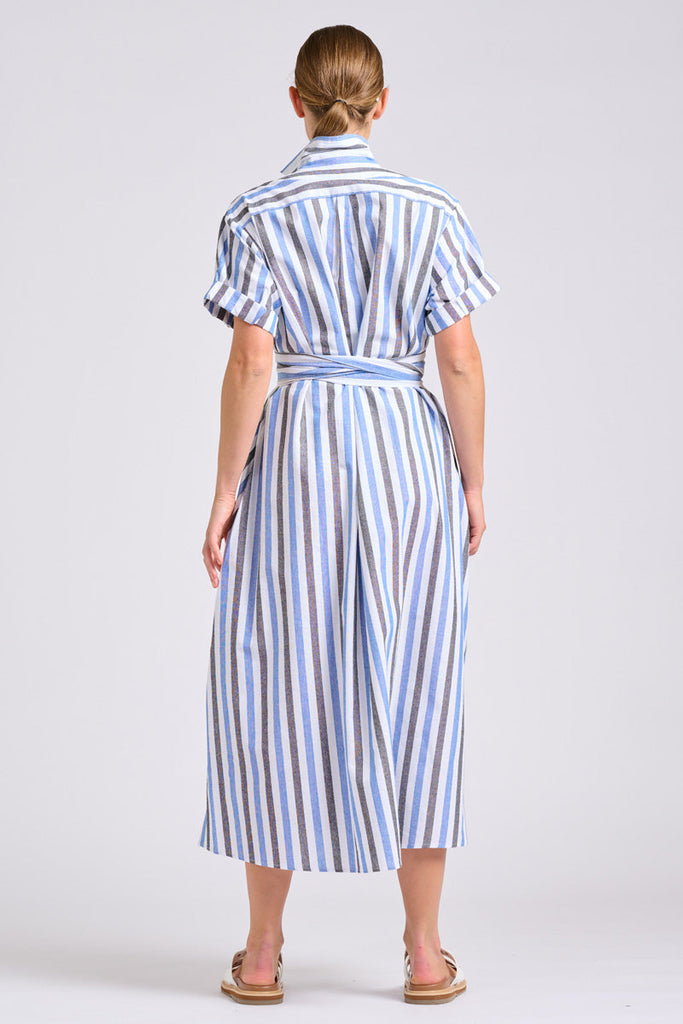 Shirty The Lucy Oversized Shirt Dress - Blue Stripes