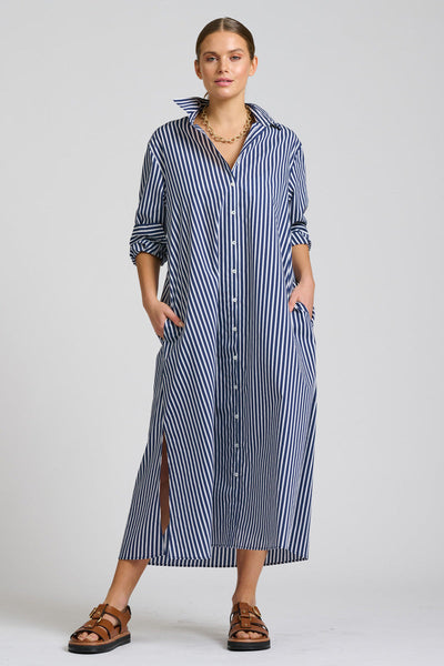 The Luna Oversized Long Line Shirt Dress