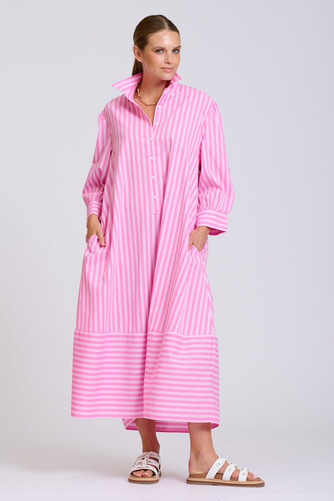 Shirty The Martha Dress - Double Pink Stripe