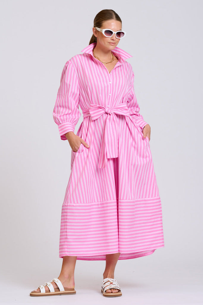 Shirty The Martha Dress - Double Pink Stripe