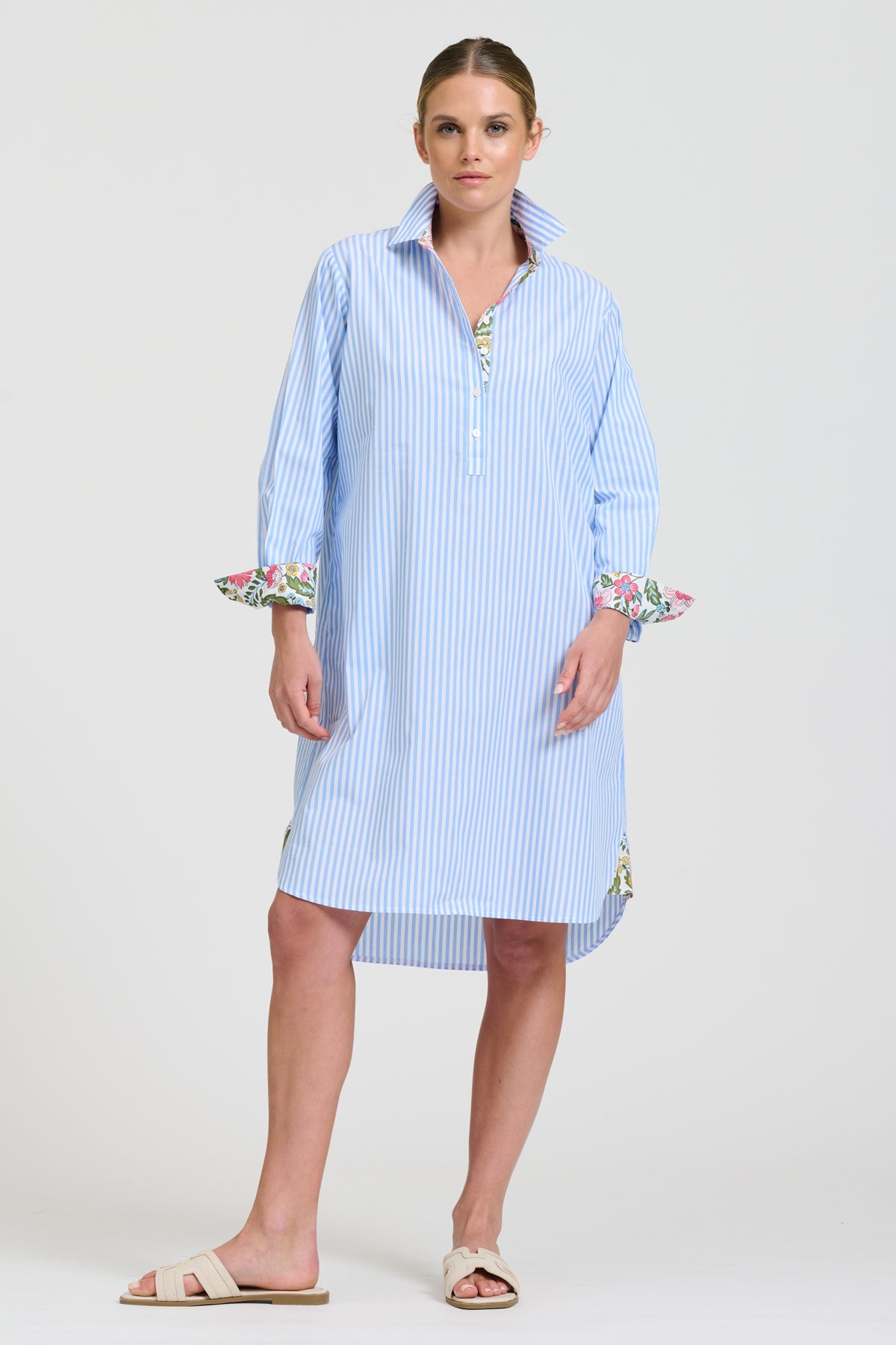 pale blue shirt dress The Popover Shirtdress