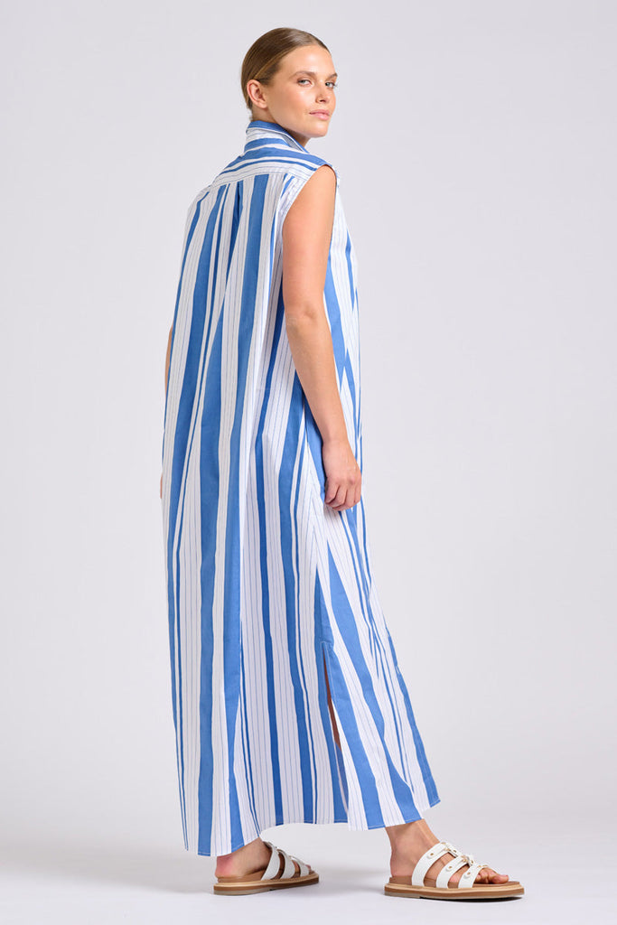 Shirty The Sabine Dress - Azure Retro Stripe