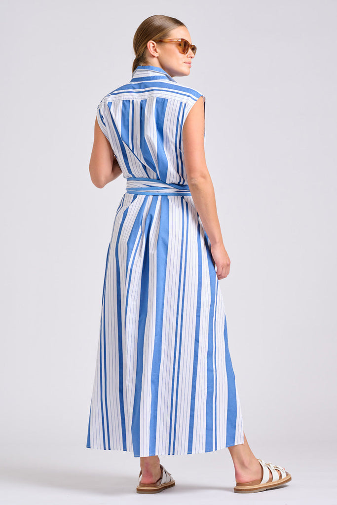 Shirty The Sabine Dress - Azure Retro Stripe