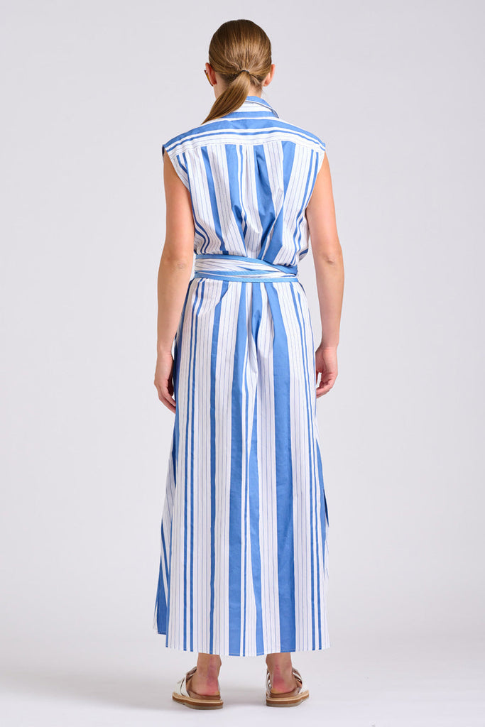 Shirty The Sabine Dress - Azure Retro Stripe