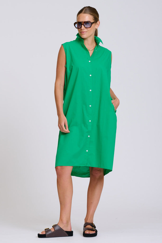 Shirty The Sandra Shirtdress - Bright Green