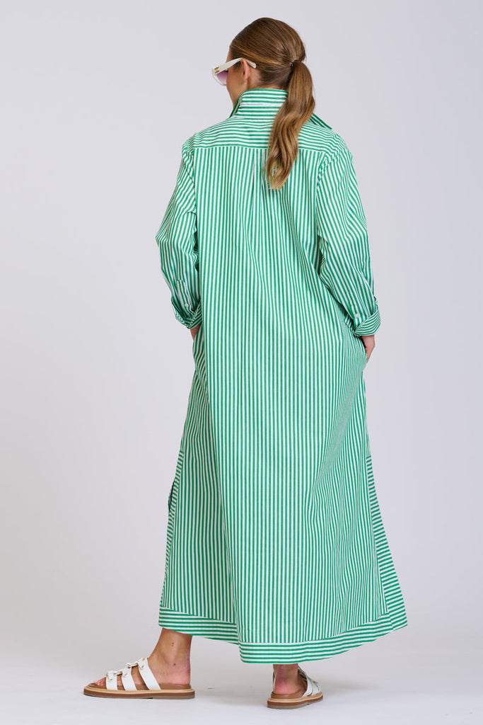Shirty The Sybil Oversized Dress - Bright Green Stripe