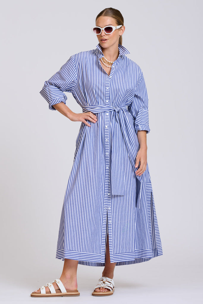Shirty The Sybil Oversized Dress - Navy Stripe