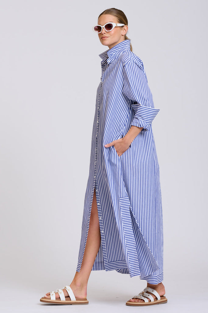Shirty The Sybil Oversized Dress - Navy Stripe