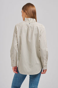 The Piper Classic Cotton Shirt  - French Navy Stripe