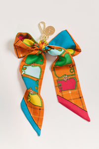 Printed Silk Scarf With Keychain - Muti