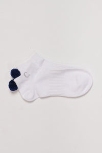 Sydney Sock - Club White / French Navy Pom Pom