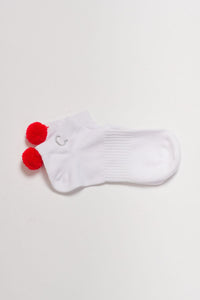 Sydney Sock - Club White / Red Pom Pom
