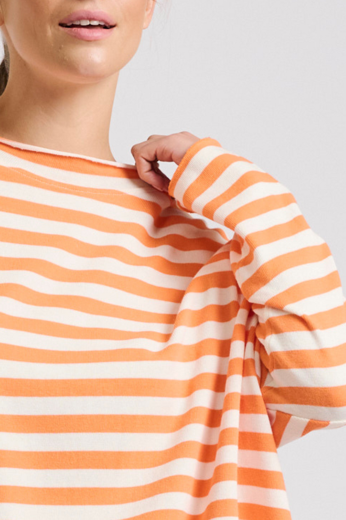 Raw Summer Sweatshirt - Orange/White Stripe