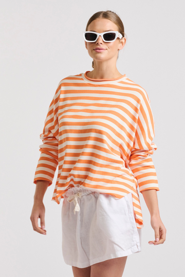 Raw Summer Sweatshirt - Orange/White Stripe
