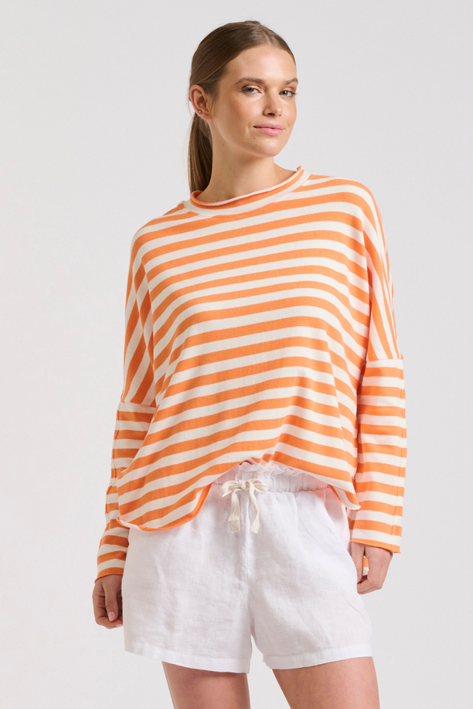 Raw Summer Sweatshirt - Orange/White Stripe