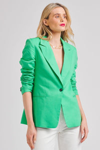 The Blake Linen Blazer - Apple Green