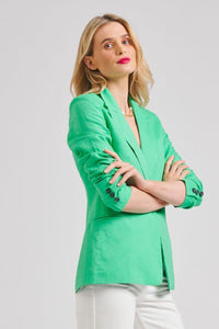 The Blake Linen Blazer - Apple Green