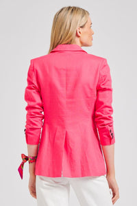 The Blake Linen Blazer - Raspberry