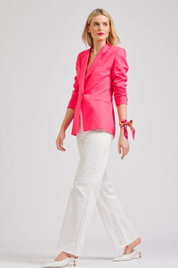 The Blake Linen Blazer - Raspberry