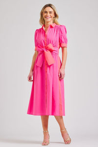 The Gabby Long Dress - Watermelon/Hot Pink