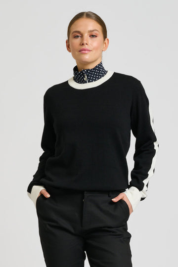 The Highlands Sweater - Black / Club White Trim