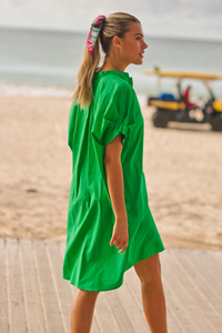 The Isla Short Sleeve Dress - Green