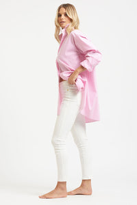 The Boyfriend Cotton Shirt - Pink Skinny Stripe | Shirty  