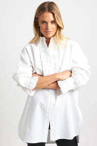 The Frill Front & Cuff Shirt - Oxford White | Shirty