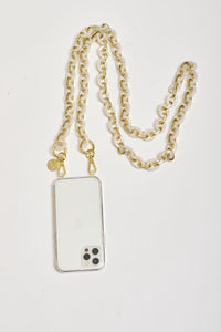 The Phone Chain - Ivory Resin & Gold